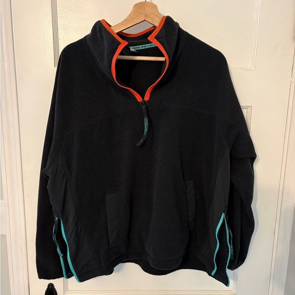 Outdoor Afro x REI Co-op Pullover XL Black Fleece Half Zip Jacket
